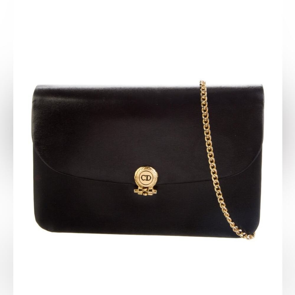 Dior Black Leather bag with Gold Chain - Picture 3 of 10